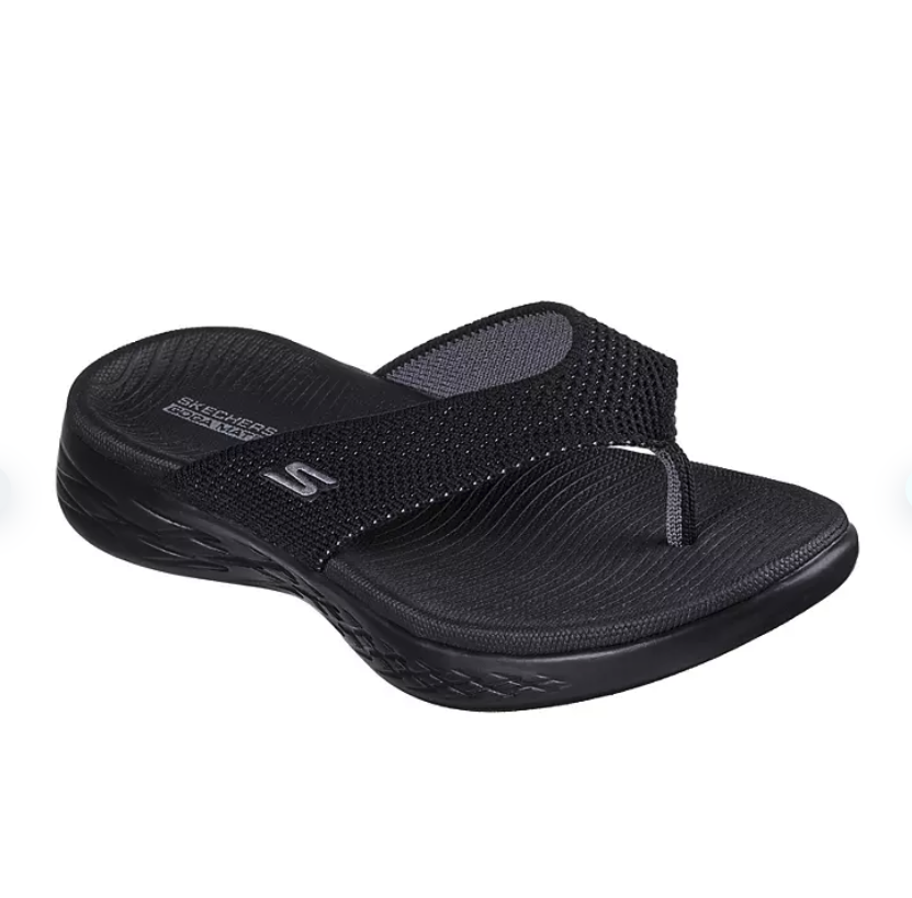 Skechers Ladies On The Go Flip Flops, Black